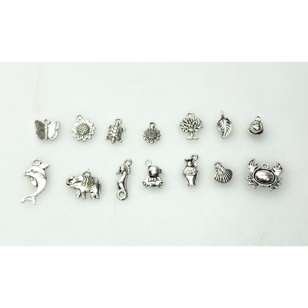 Mixed Silver Tone Charm Lot Animals Nature Jewelry DIY Crafts Bulk
